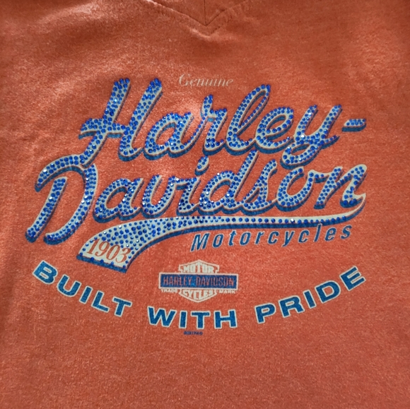 Harley-Davidson Red Classic Women's Medium Short‎ Sleeve T-shirt - Picture 2 of 9